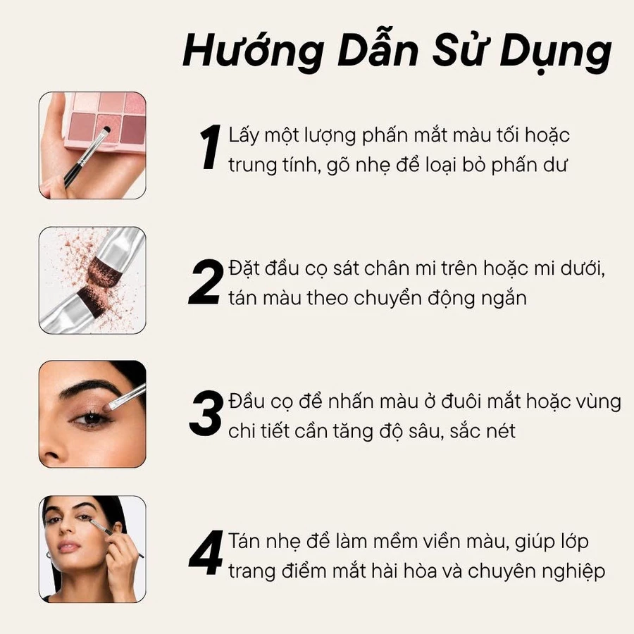 Cọ Tán Màu Mắt Nhỏ - Cọ Nhấn - Viền Đuôi Mắt Dễ Xài Lông Bám Phấn BH Cosmetics Eyeshadow Brush BH861